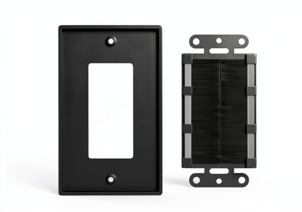 FGB Black ABS Cable Wall Plate for Home Theater-1