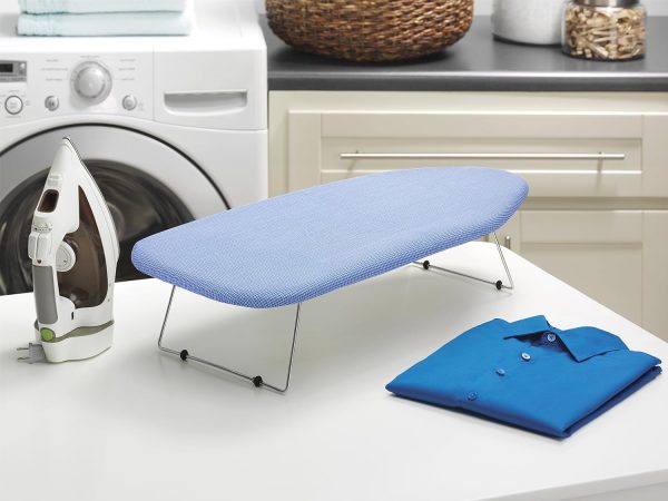 Whitmor Tabletop Ironing Board Steel Mesh Blue Compact-1
