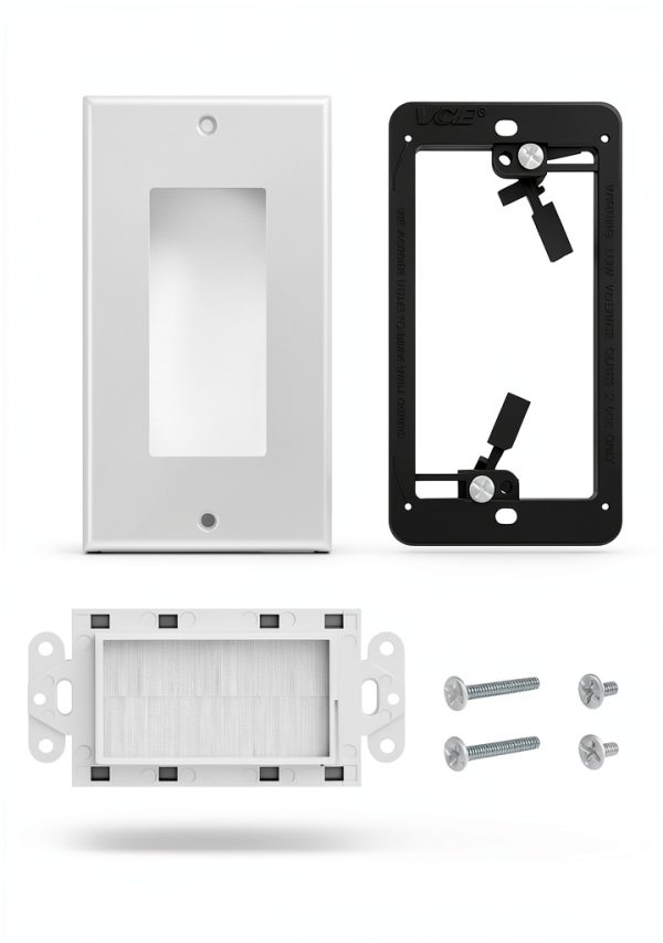 VCE In Wall Cable Management Plates White+Black-5