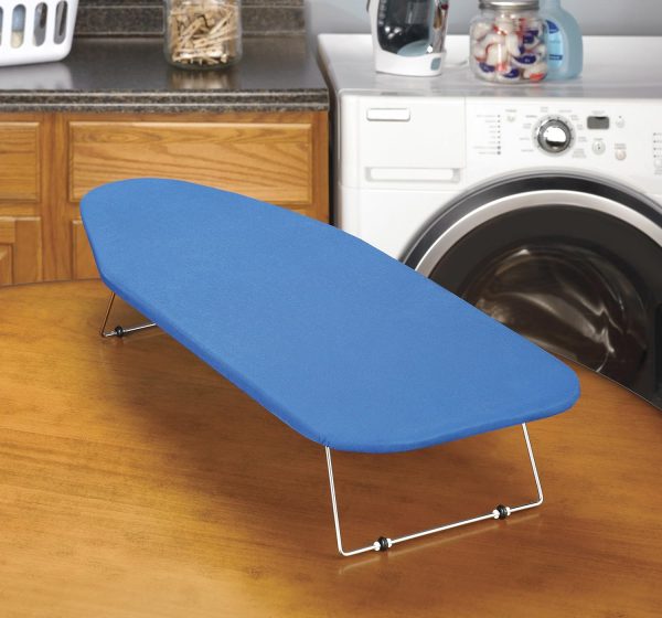 Whitmor Tabletop Ironing Board Steel Mesh Blue Compact-4