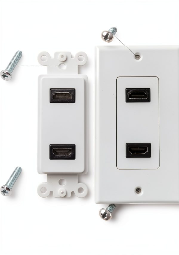 Bealuffe Inc HDMI Wall Plate 2-Port Panel for Home Theater-3
