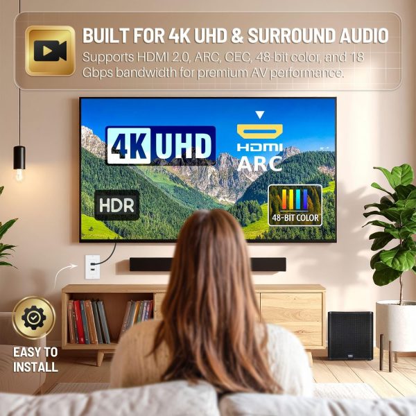 TNP Products HDMI Wall Plate 2-Port Ethernet-3