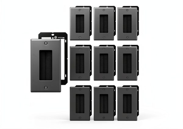 FGB Black ABS Cable Wall Plate for Home Theater-0