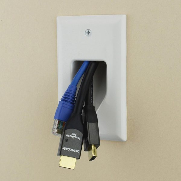DATA COMM 1-Gang Recessed Outlet White-1