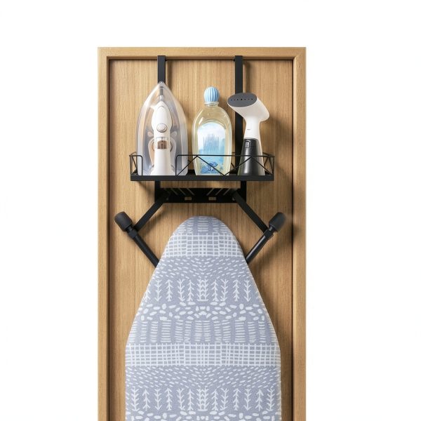 Siyzda Ironing Board Hanger Metal Matte Black Space Saving-6
