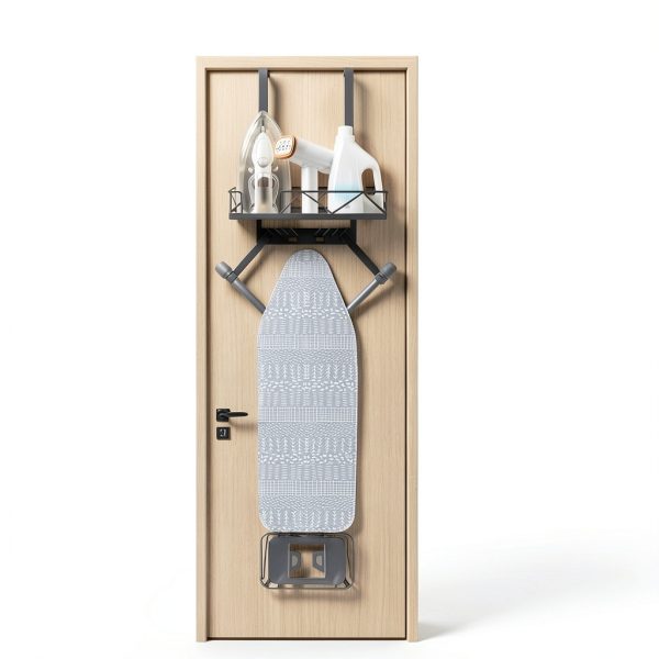Siyzda Ironing Board Hanger Metal Matte Black Space Saving-2