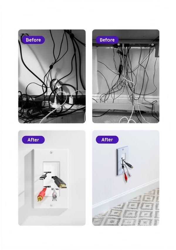 VCE In Wall Cable Management Plates White+Black-6