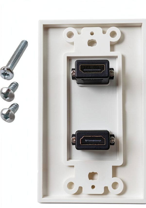 Bealuffe Inc HDMI Wall Plate 2-Port Panel for Home Theater-1