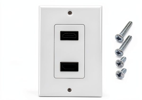 Bealuffe Inc HDMI Wall Plate 2-Port Panel for Home Theater-2