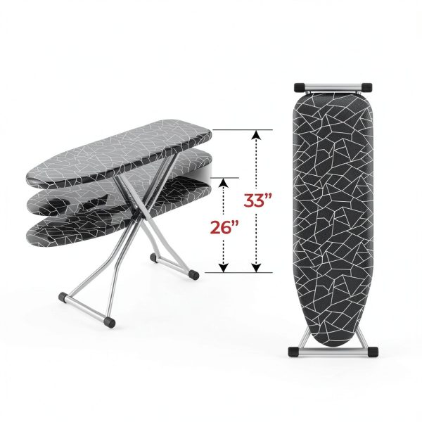 Bartnelli Ironing Board Foldable Adjustable Height Gray-2