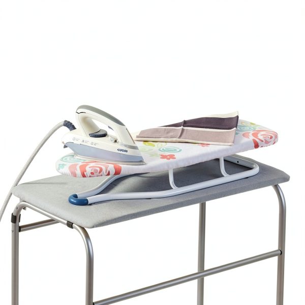 Amazon Basics Ironing Board Steel Floral Tabletop White-4