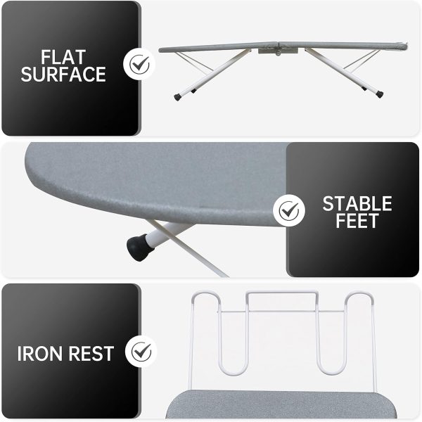 ZOES HOMEWARE Portable Ironing Board Wood Foldable Tabletop-4