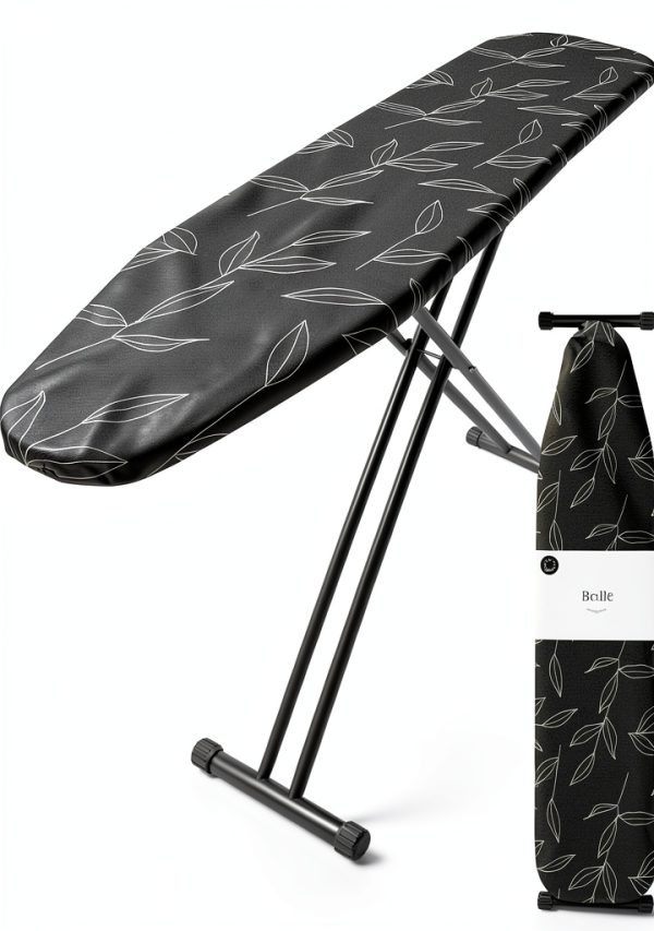 Ironing Board Metal Foldable ANGORA BRANDS Black Leaf Design-0