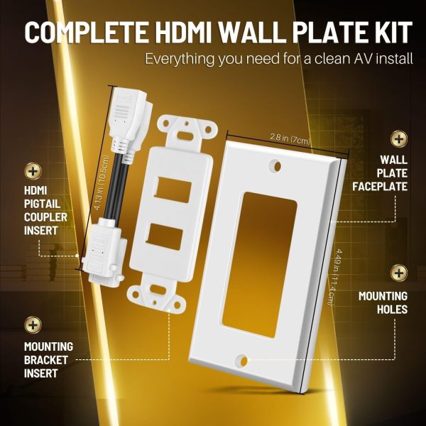 TNP Products HDMI Wall Plate 2-Port Ethernet-7
