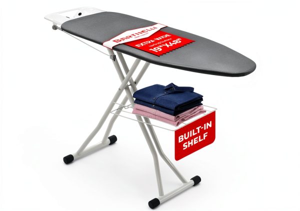 Bartnelli Ironing Board Foldable Metal Frame Heat Resistant-8