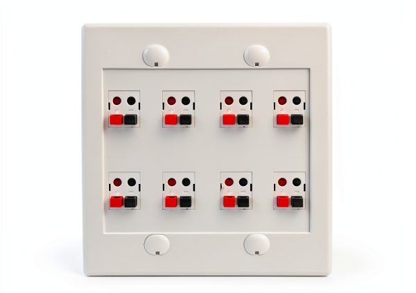 DIYTECH 8 Speaker Wall Plate Metal White-3