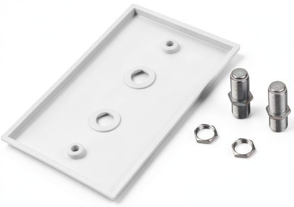 ICESPRING Dual F Coaxial Wall Plate ABS Durable-3