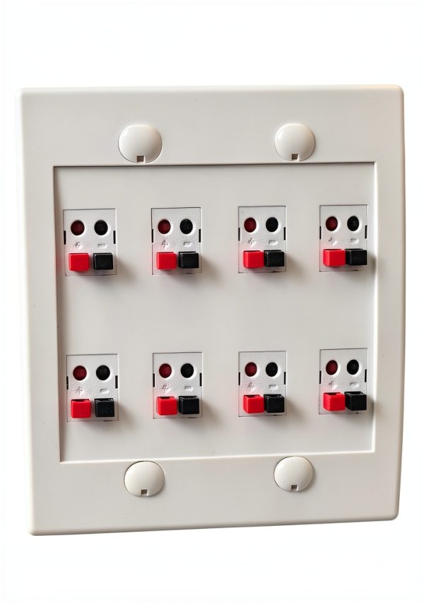 DIYTECH 8 Speaker Wall Plate Metal White-4