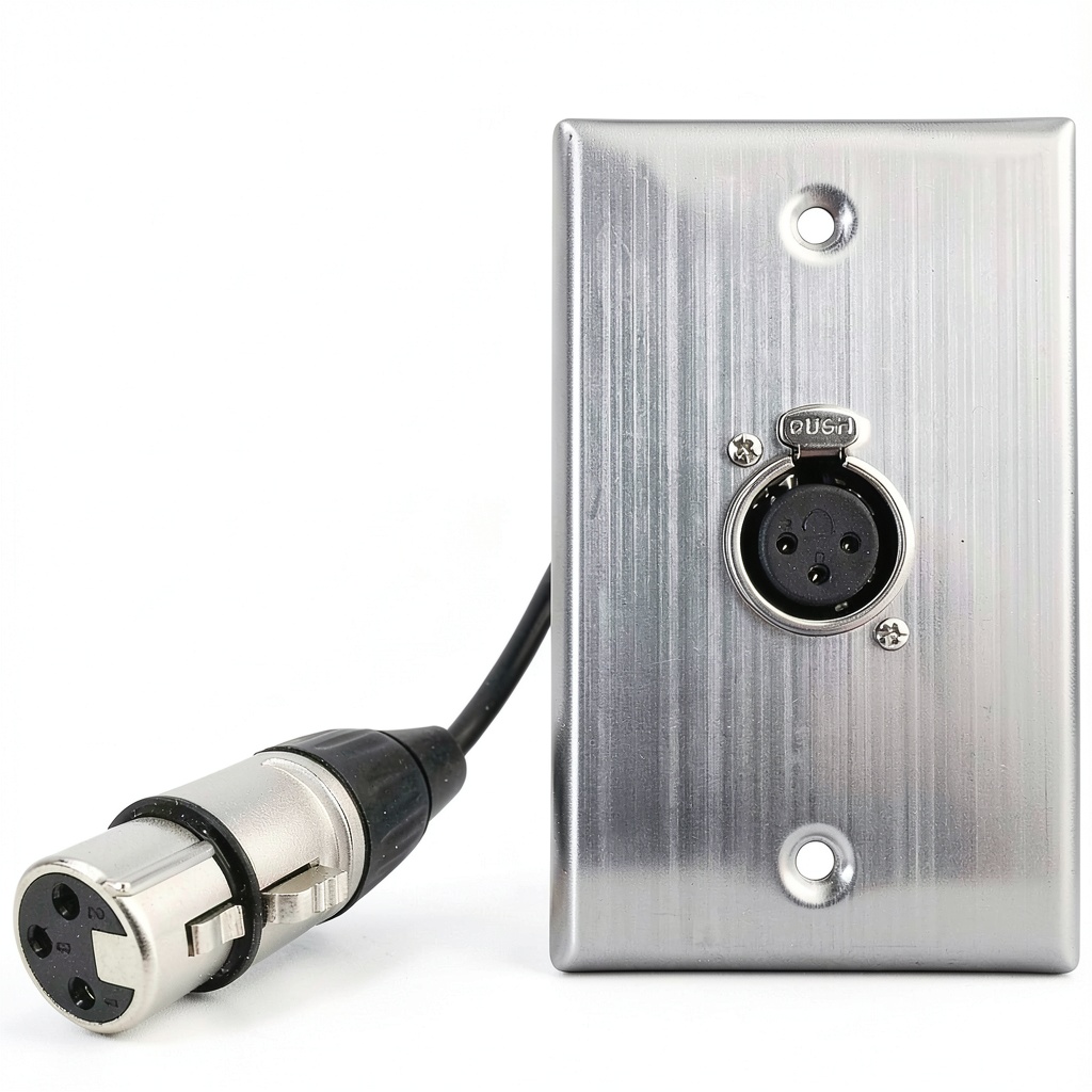DIYTECH XLR Wall Plate installed on a studio wall