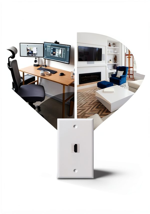 HDMI Wall Plate BNPUHIU ABS Single Port for Home-5