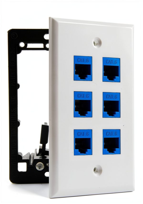 DIYTECH 6 Port Ethernet Wall Plate-6
