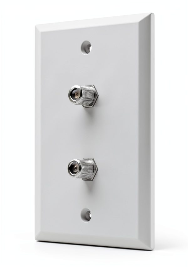 ICESPRING Dual F Coaxial Wall Plate ABS Durable-0