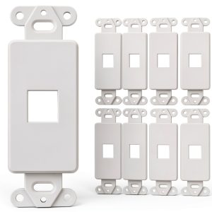 SatMaximum 1-Port Decorative Wall Plate White ABS Sleek Decora Design-0