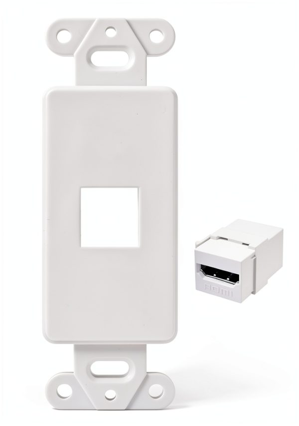 SatMaximum 1-Port Decorative Wall Plate White ABS Sleek Decora Design-1