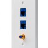 Coax and CAT6 Wall Plate IBL Plastic Snap‑On-0