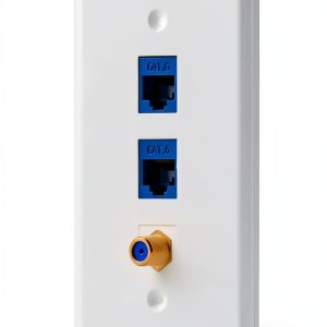 Coax and CAT6 Wall Plate IBL Plastic Snap‑On-0