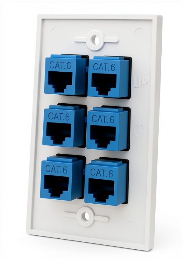 DIYTECH 6 Port Ethernet Wall Plate-1
