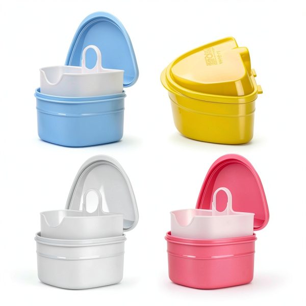 DentalPro Retainer Cleaner Case Food Grade PP Portable 9.5x8.5x7.5cm-2