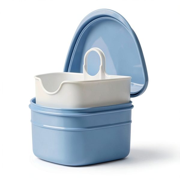 DentalPro Retainer Cleaner Case Food Grade PP Portable 9.5x8.5x7.5cm-0