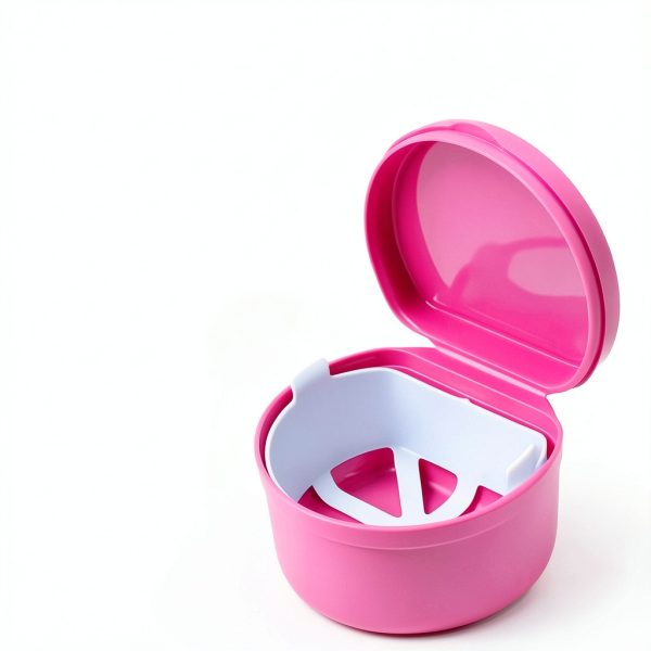 [2025 Upgrade] Pink Denture Soak, Retainer Cleaning Box, Leak Proof Denture Case, Mouth Guard, Night Guard and Retainer-2