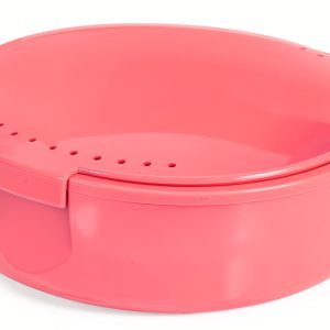 Portable Tooth Storage Case with Mirror Round Food-Grade Plastic Retainer Holder for False Teeth and Small Items for Home and Travel Use-0