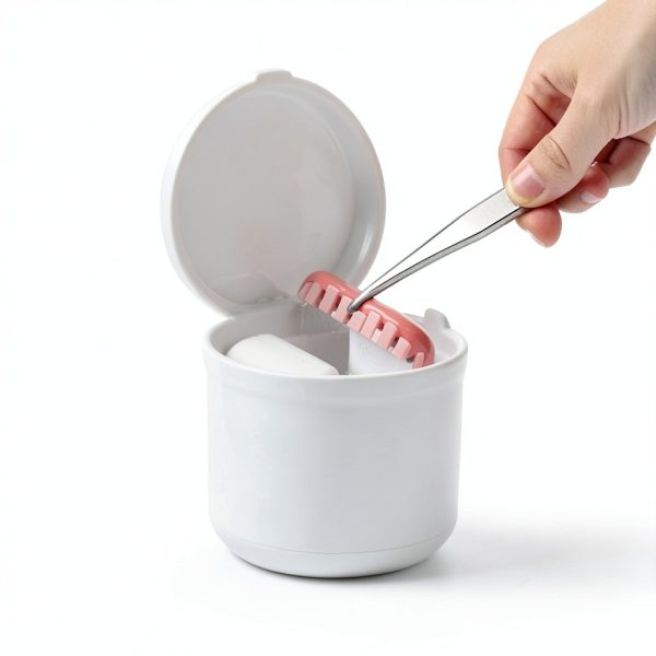 [2025 Upgrade] Pink Denture Soak, Retainer Cleaning Box, Leak Proof Denture Case, Mouth Guard, Night Guard and Retainer-6