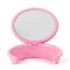 Portable Tooth Storage Case with Mirror Round Food-Grade Plastic Retainer Holder for False Teeth and Small Items for Home and Travel Use-2