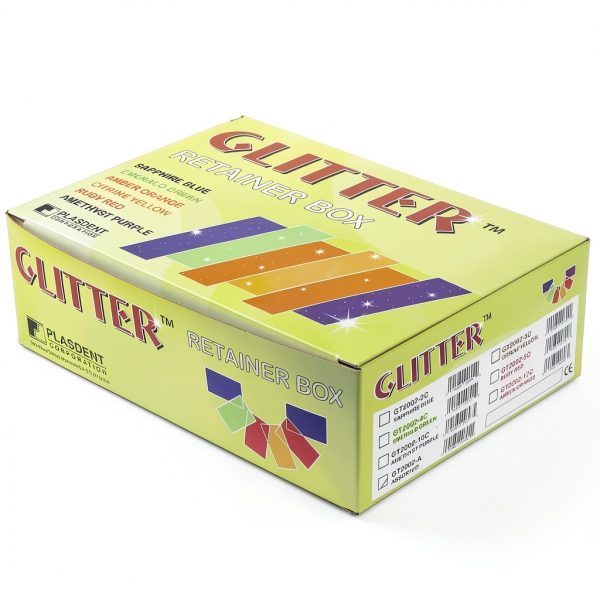 GT2002-A Glitter Premium Orthodontic Retainer Cases Assorted Colors 12/Pk-0