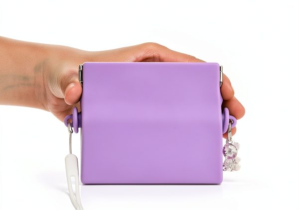 Portable Silicone Retainer Case Pink Hygienic Travel Box for Dentures-1